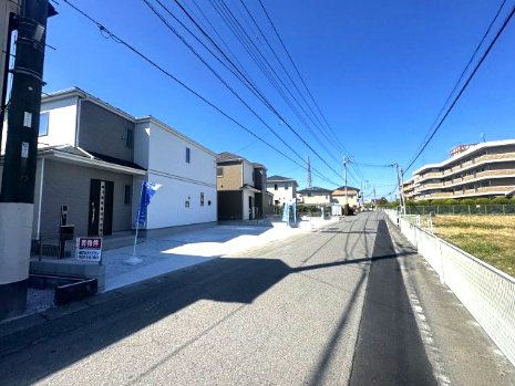 新築　高崎市倉賀野町　Heartful　Town　2号棟の前面道路含む現地写真|現地写真　北側接道幅員約5.7ｍ　