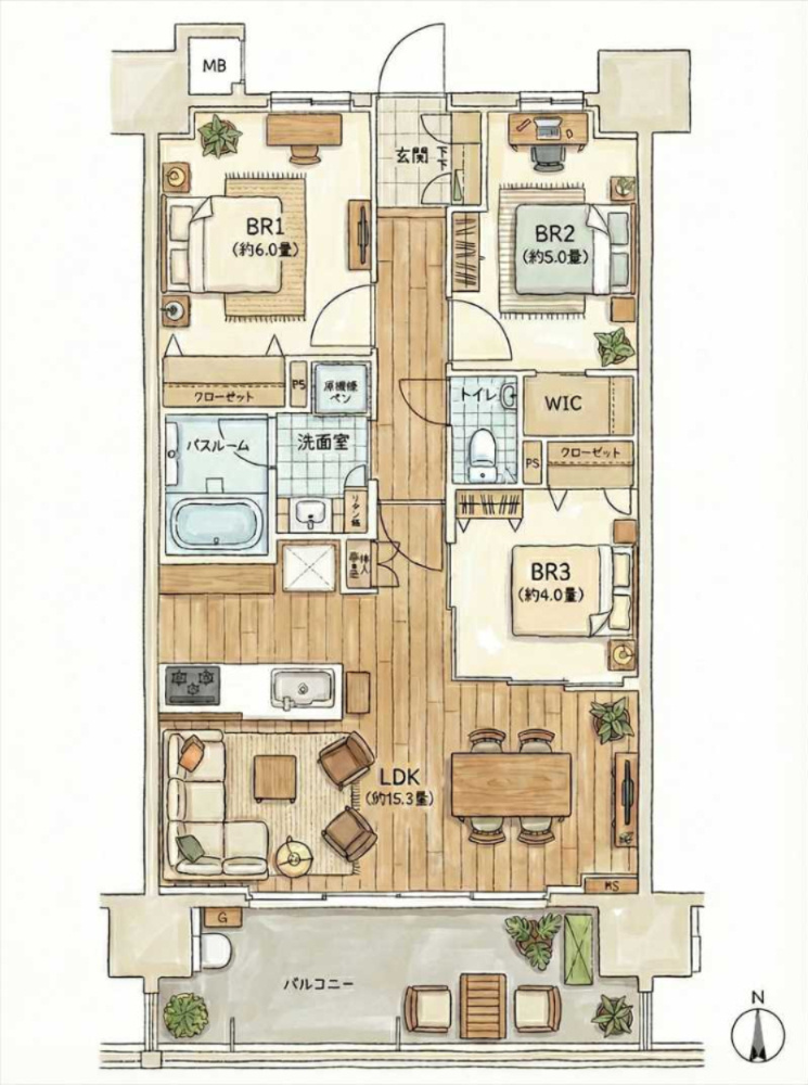 オープンレジデンシア桜並木ガーデンの間取り