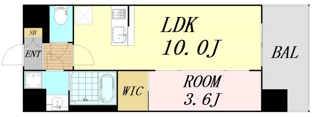 リヴェント玉造　仲介手数料無料の間取り
