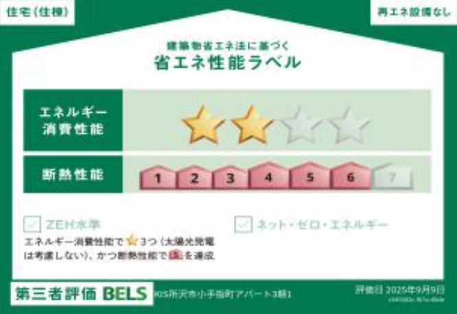 ケイアイレジデンス小手指の省エネ性能ラベル