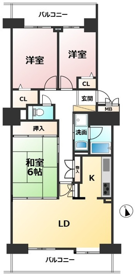 【間取り】 | のむら貝塚ガーデンシティ参番館
