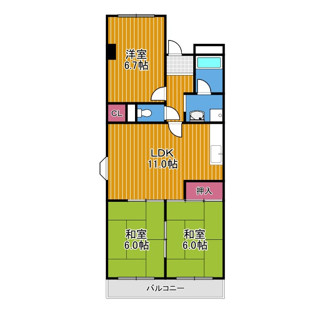 ドミール仲谷2号館の間取り