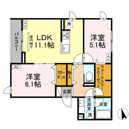 グラナーデ江戸川Bの間取り