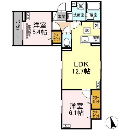 グラナーデ江戸川Bの間取り