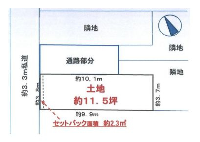 【区画図】 | 杉並区方南１丁目　売地 | 方南町駅徒歩11分の好立地に建築条件無売地登場