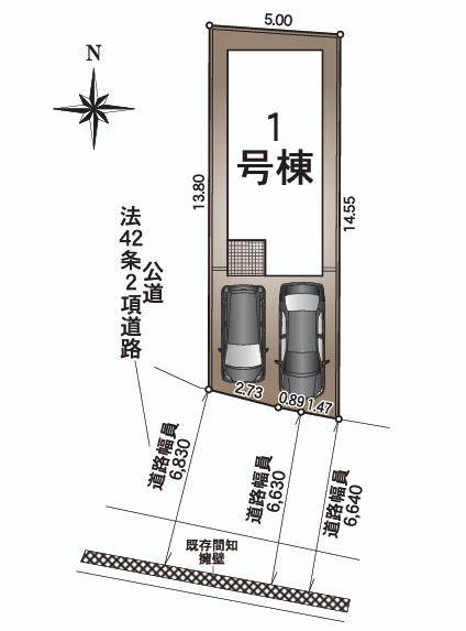 高知市中秦泉寺　新築戸建ての土地図