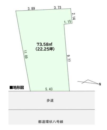 【区画図】 | 杉並区南荻窪１丁目　売地 | 環八通り沿いの立地に建築条件無売地登場！