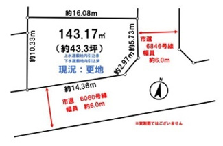 【区画図】 | 川越市大塚新町　建築条件なし売地　西武新宿線『南大塚駅』徒歩12分　【武蔵野小学区】