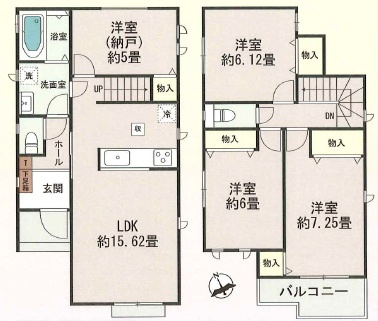安城市美園町　新築分譲住宅　全12棟　J号棟の間取り