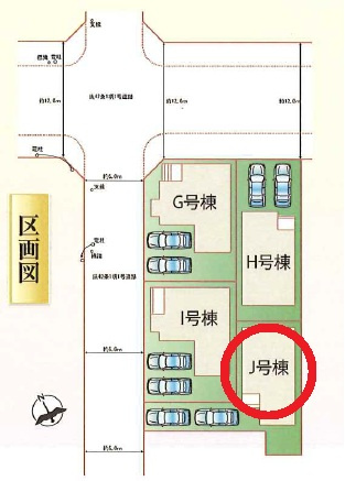 安城市美園町　新築分譲住宅　全12棟　J号棟の区画図