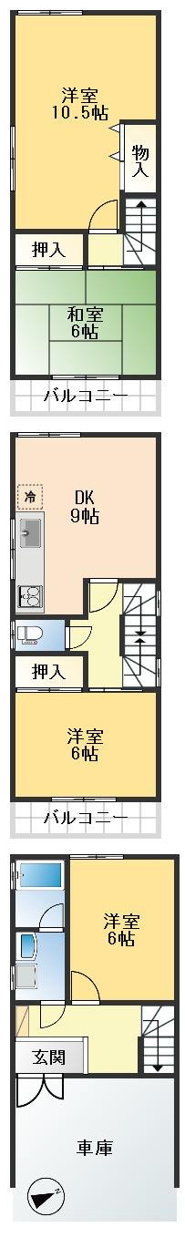 豊中市服部寿町2丁目　中古戸建の間取り