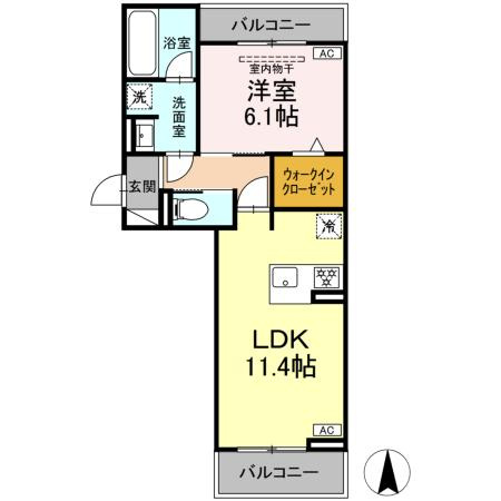 D-avance花中 Ⅱの間取り
