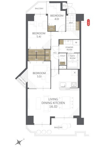 【間取り】朝日プラザシティ・サザンパークシティ三番街(E棟) 