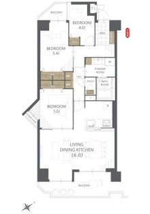 【間取り】朝日プラザシティ・サザンパークシティ三番街(E棟) 