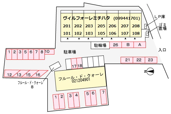 ヴィルフォーレミチハタの区画図