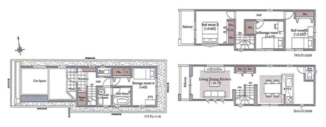 【間取り】 | 板橋区富士見町　新築戸建て　３号棟 | 2LDK2S・土地65.00ｍ2・建物120.28ｍ2