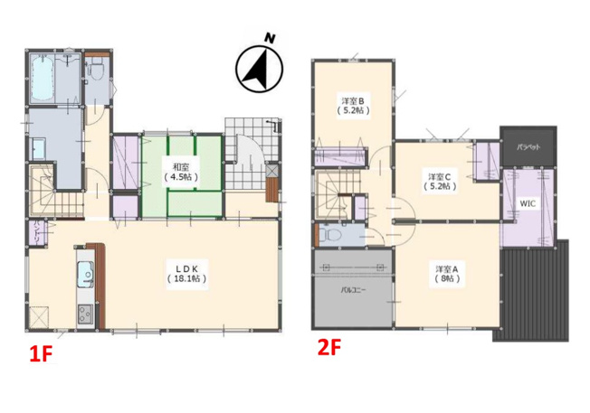 【間取り】 | 福岡市東区三苫4丁目3期　1号棟（全4棟）【仲介手数料無料・0円】 | 平日、土日祝日もお好きな日時にご見学可能です。お気軽にお問合せ下さい。