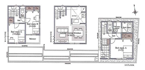 【間取り】 | 板橋区富士見町　新築戸建て　４号棟 | 3LDK・土地74.04ｍ2・建物82.00ｍ2