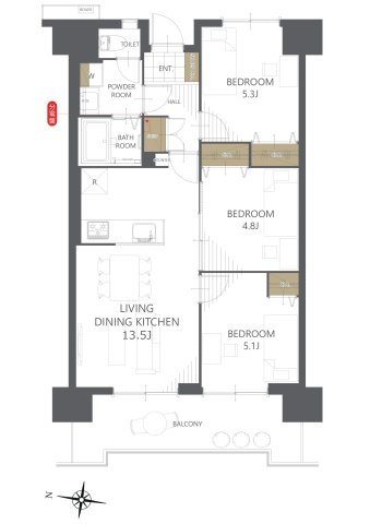 【間取り】千舟リバーサイドヴィラＤ棟 