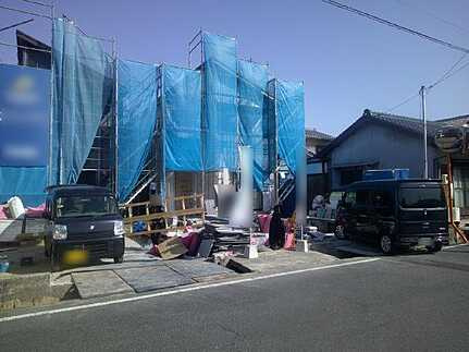 大竹市南栄１丁目の前面道路含む現地写真