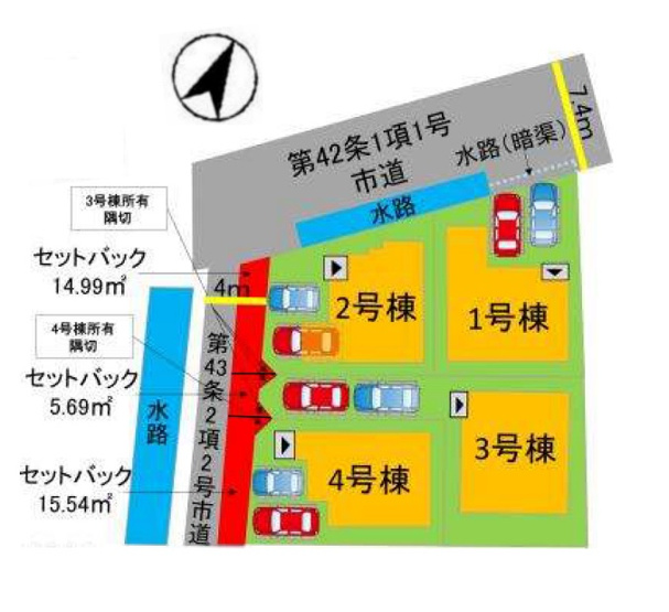 【区画図】 | 福岡市東区三苫4丁目3期　2号棟（全4棟）【仲介手数料無料・0円】 | 区画図です。2号棟