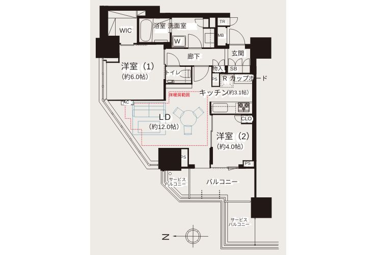 ブリリアタワー池袋ウエストの間取り