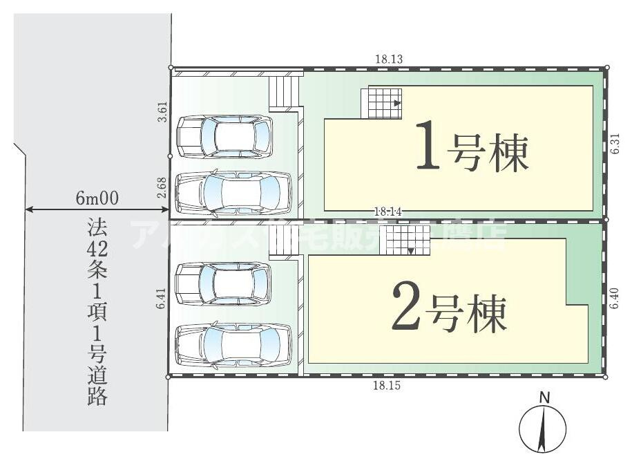 小金井市東町１丁目 西武多摩川線 新小金井駅 新築戸建の区画図