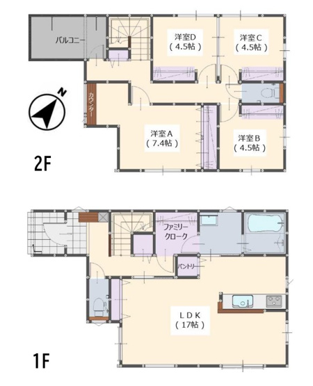 【間取り】 | 福岡市東区三苫4丁目3期　4号棟（全4棟）【仲介手数料無料・0円】 | 平日、土日祝日もお好きな日時にご見学可能です。お気軽にお問合せ下さい。