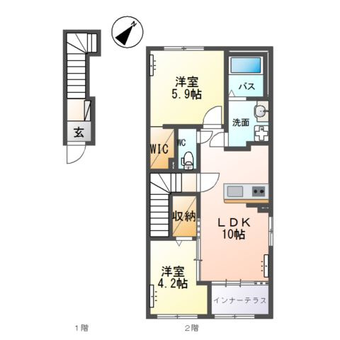 仮）土浦市中村南新築アパートの間取り