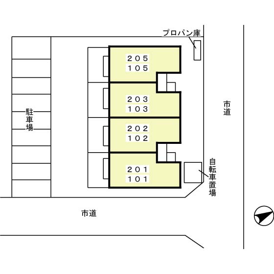 フローラパセオの駐車場