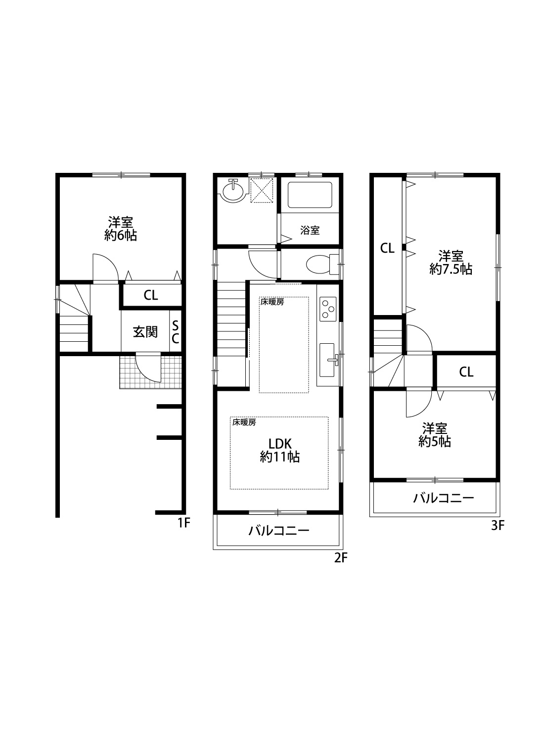 大阪市城東区中浜1丁目の間取り