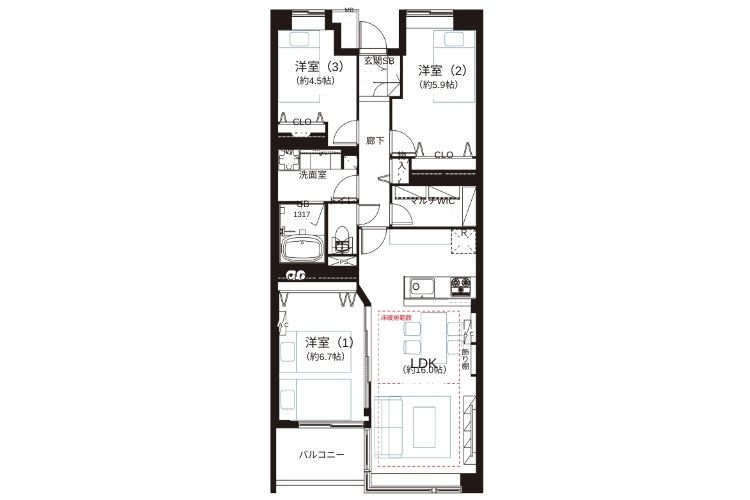 落合南長崎パークハウスの間取り