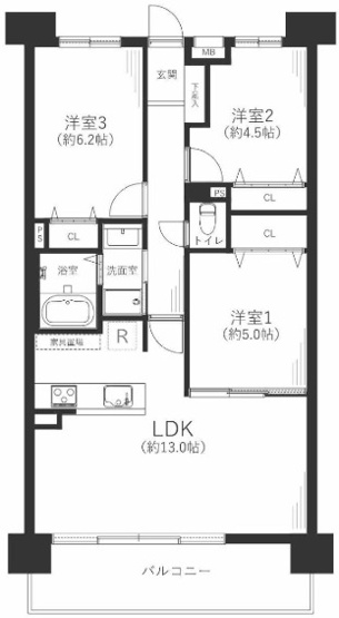 【間取り】 | ソレイユ俊徳道