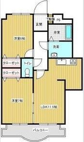 【間取り】 | エスポワールⅡ