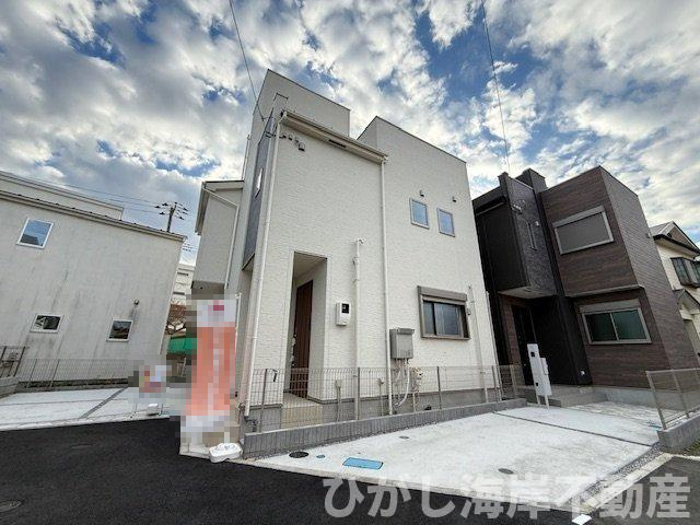 茅ヶ崎市浜之郷　新築戸建　全２区画の前面道路含む現地写真|現地外観