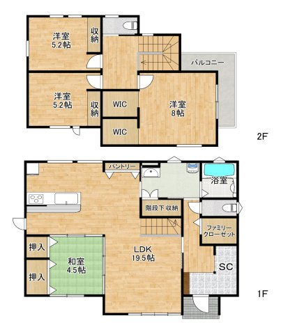 しあわせの杜 建売A棟の間取り