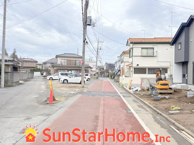 【サンスターホーム】武蔵村山市大南5丁目　新築3号棟の前面道路含む現地写真