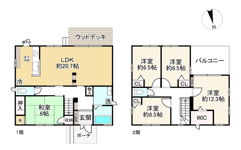 守山市木浜町　中古戸建の間取り