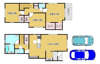 【間取り】 | 今熊２丁目　新築一戸建 | 【３ＬＤＫ+２ＷＩＣ】子供部屋や趣味のお部屋も作れますね♪資料請求