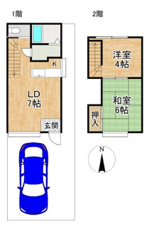 【間取り】 | 紫竹下芝本町貸家