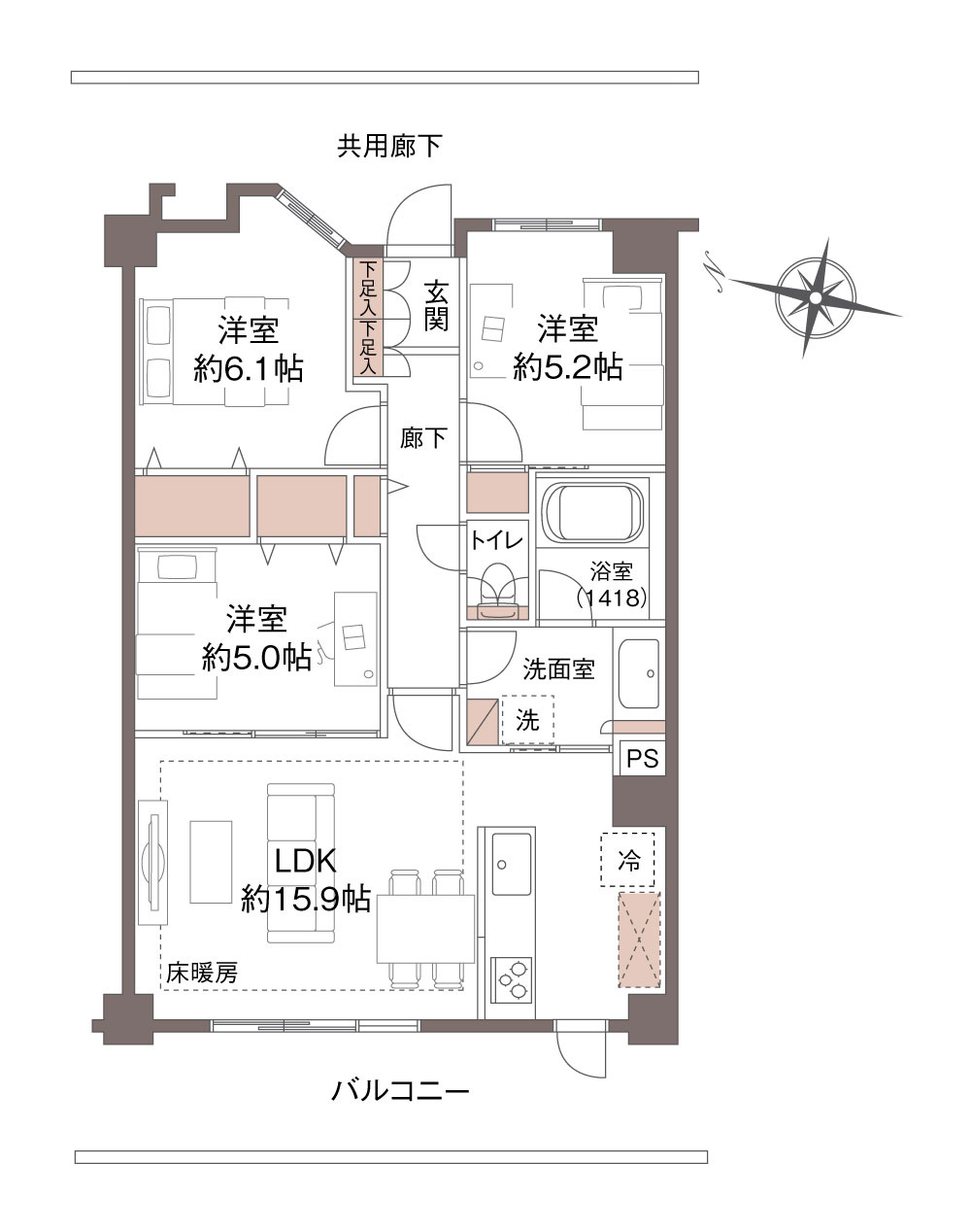 ミオカステーロ大宮の間取り|間取り図です♪