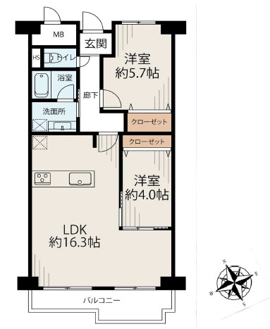 【間取り】 | 大久保スカイハイツ　2階 | 2LDKです。