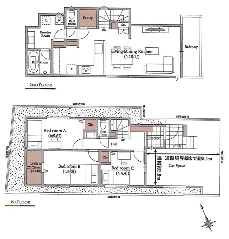 土地/板橋区高島平5丁目の参考プラン|建物参考価格：1880万円
延床面積：94.39㎡