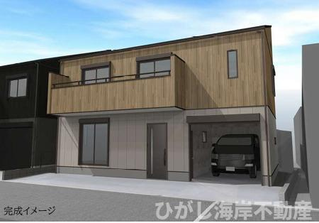 茅ヶ崎市下町屋2丁目　新築戸建　全２棟の外観パース|B棟イメージパスですので実際のものと多少異なります