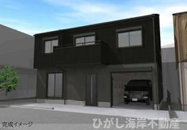 茅ヶ崎市下町屋2丁目　新築戸建　全２棟の外観パース|A棟イメージパスですので実際のものと多少異なります