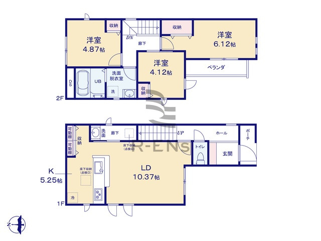 【間取り】 | 練馬区南田中４丁目　新築戸建て　２号棟 | 暮らしを快適にする充実設備を搭載。毎日の生活をサポートします