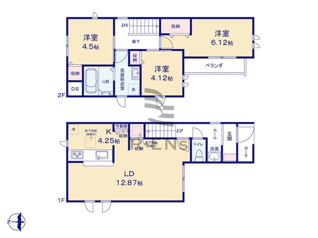 【間取り】 | 練馬区南田中４丁目　新築戸建て　３号棟 | 暮らしを快適にする充実設備を搭載。毎日の生活をサポートします