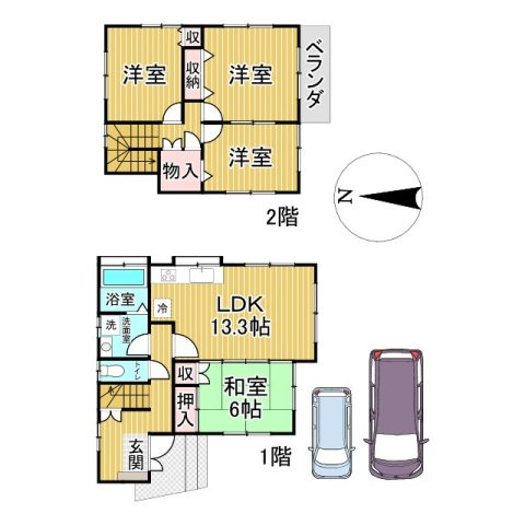 泉佐野市鶴原戸建の間取り