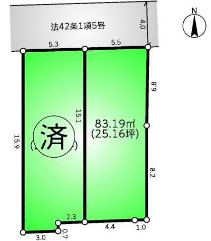 小金井市梶野町１丁目 中央線 東小金井駅 新築戸建の区画図