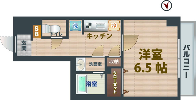 【間取り】 | GENOVIA中野野方green veil | １Ｋのお部屋。
